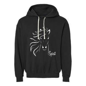 Horse Spirit Animal For Riding Lovers Feel Free Gift Idea Garment-Dyed Fleece Hoodie