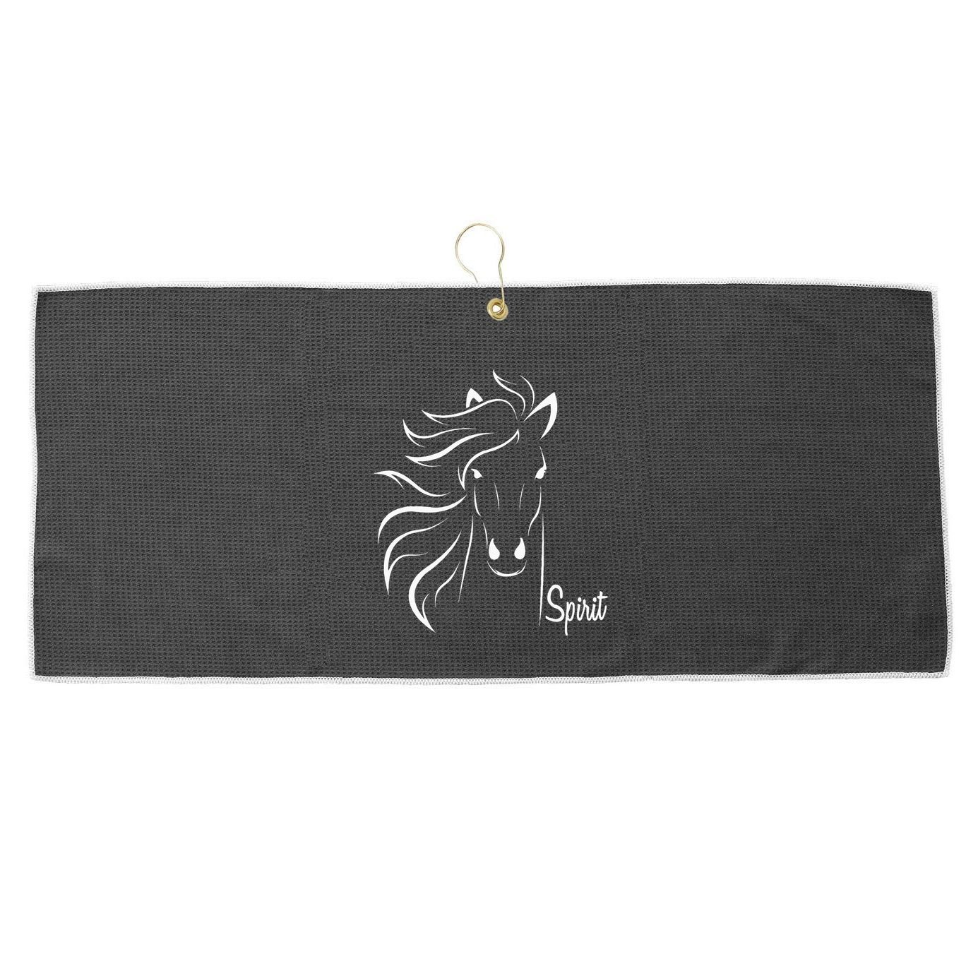 Horse Spirit Animal For Riding Lovers Feel Free Gift Idea Large Microfiber Waffle Golf Towel