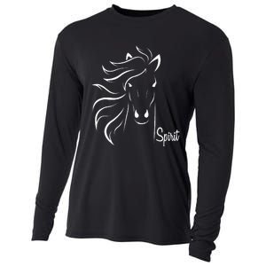 Horse Spirit Animal For Riding Lovers Feel Free Gift Idea Cooling Performance Long Sleeve Crew