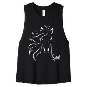 Horse Spirit Animal For Riding Lovers Feel Free Gift Idea Women's Racerback Cropped Tank