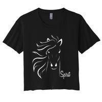 Horse Spirit Animal For Riding Lovers Feel Free Gift Idea Women's Crop Top Tee