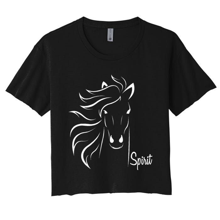 Horse Spirit Animal For Riding Lovers Feel Free Gift Idea Women's Crop Top Tee