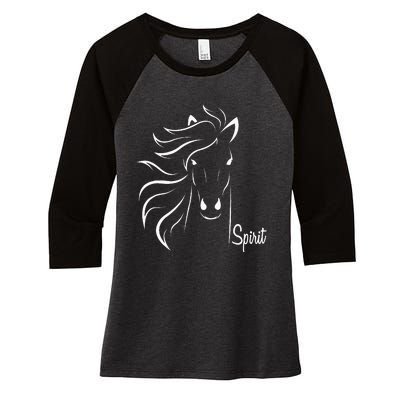 Horse Spirit Animal For Riding Lovers Feel Free Gift Idea Women's Tri-Blend 3/4-Sleeve Raglan Shirt