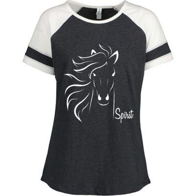 Horse Spirit Animal For Riding Lovers Feel Free Gift Idea Enza Ladies Jersey Colorblock Tee