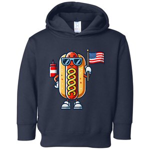 Hotdog Sunglasses American Flag Toddler Hoodie