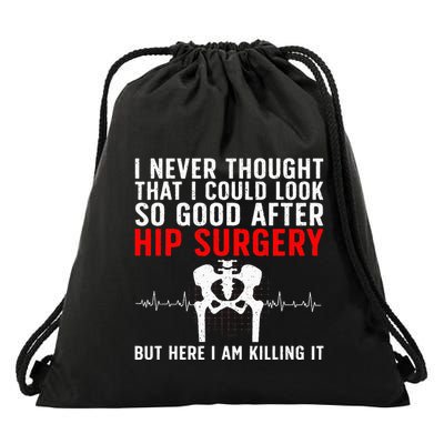 Hip Surgery Art For Wo Hip Replacet Recovering Drawstring Bag