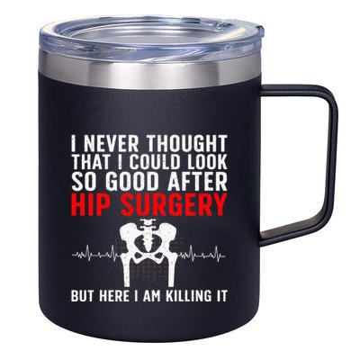 Hip Surgery Art For Wo Hip Replacet Recovering 12oz Stainless Steel Coffee Mug