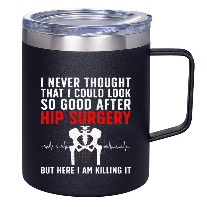 Hip Surgery Art For Wo Hip Replacet Recovering 12oz Stainless Steel Coffee Mug