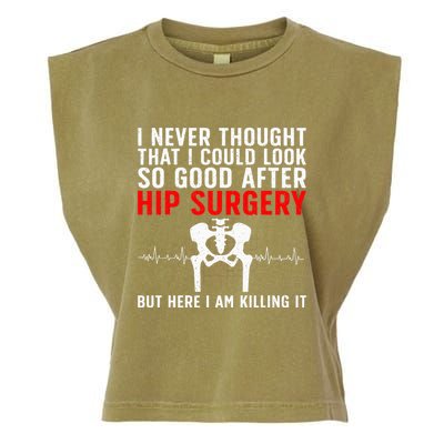 Hip Surgery Art For Wo Hip Replacet Recovering Garment-Dyed Women's Muscle Tee