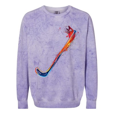 Hockey Stick Abstract Cool Gift Colorblast Crewneck Sweatshirt