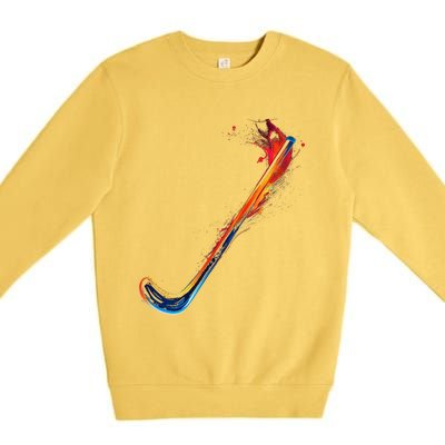 Hockey Stick Abstract Cool Gift Premium Crewneck Sweatshirt