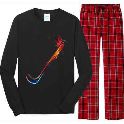 Hockey Stick Abstract Cool Gift Long Sleeve Pajama Set