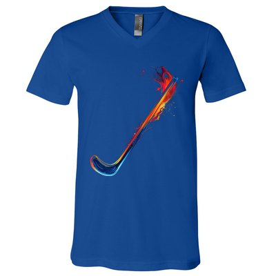 Hockey Stick Abstract Cool Gift V-Neck T-Shirt