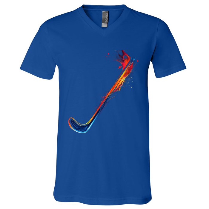 Hockey Stick Abstract Cool Gift V-Neck T-Shirt