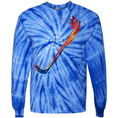 Hockey Stick Abstract Cool Gift Tie-Dye Long Sleeve Shirt