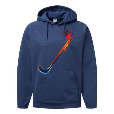 Hockey Stick Abstract Cool Gift Performance Fleece Hoodie