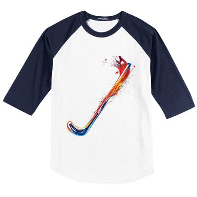 Hockey Stick Abstract Cool Gift Baseball Sleeve Shirt