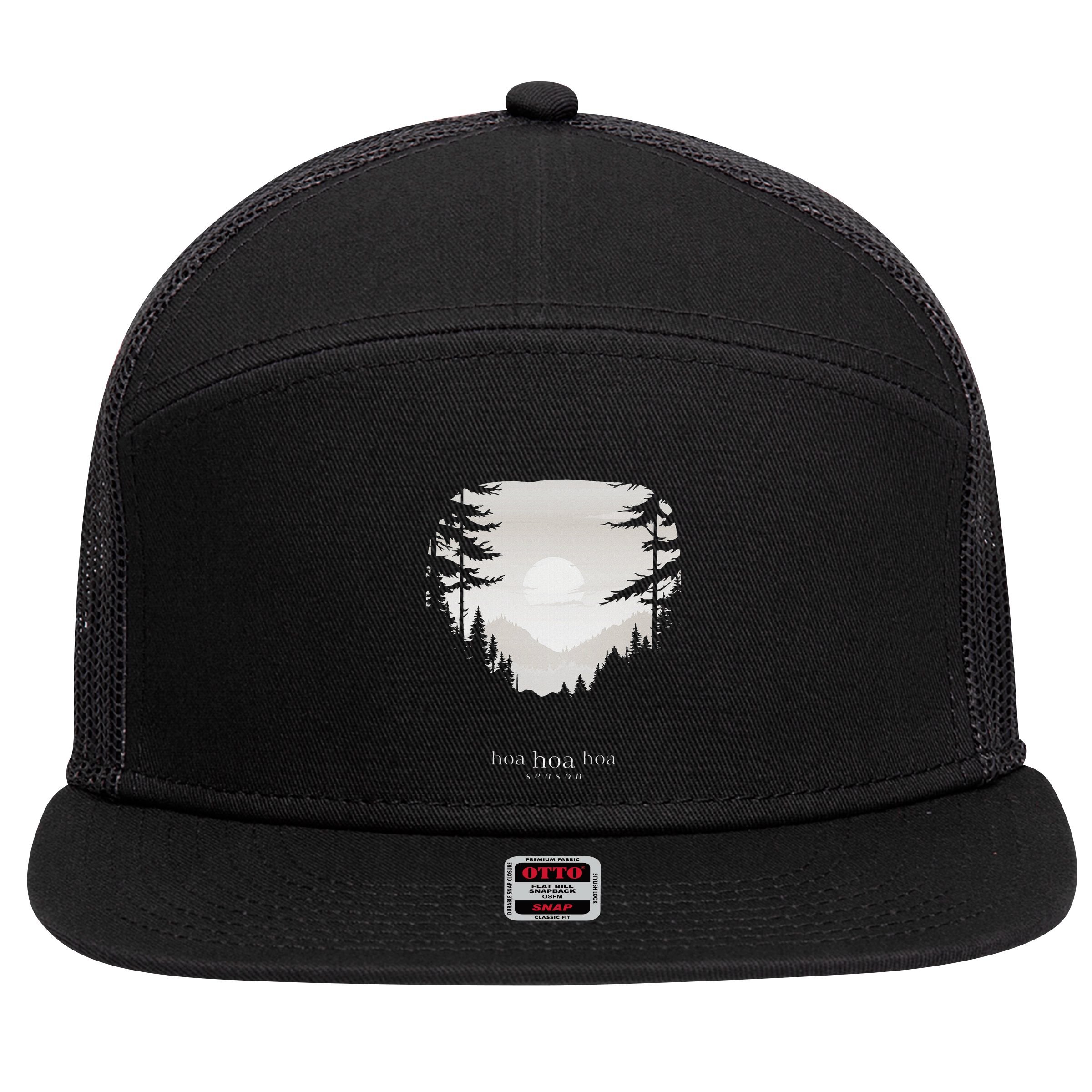 Hoa Season Autumn Fall Mist Trendy Graphic 7 Panel Mesh Trucker Snapback Hat