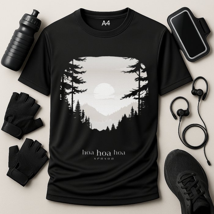 Hoa Season Autumn Fall Mist Trendy Graphic Cooling Performance Crew T-Shirt
