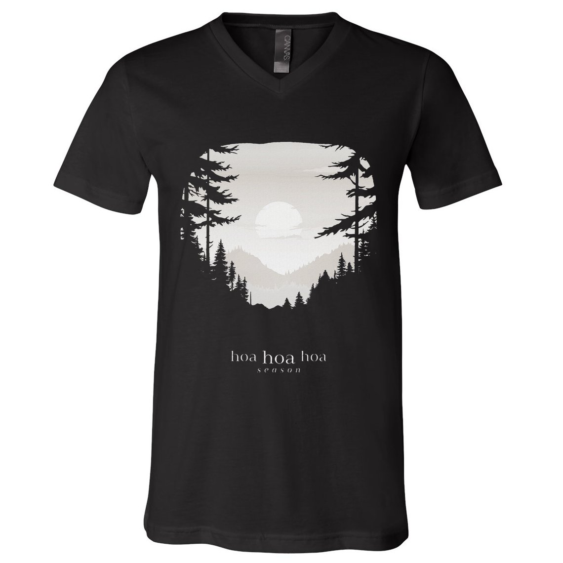 Hoa Season Autumn Fall Mist Trendy Graphic V-Neck T-Shirt