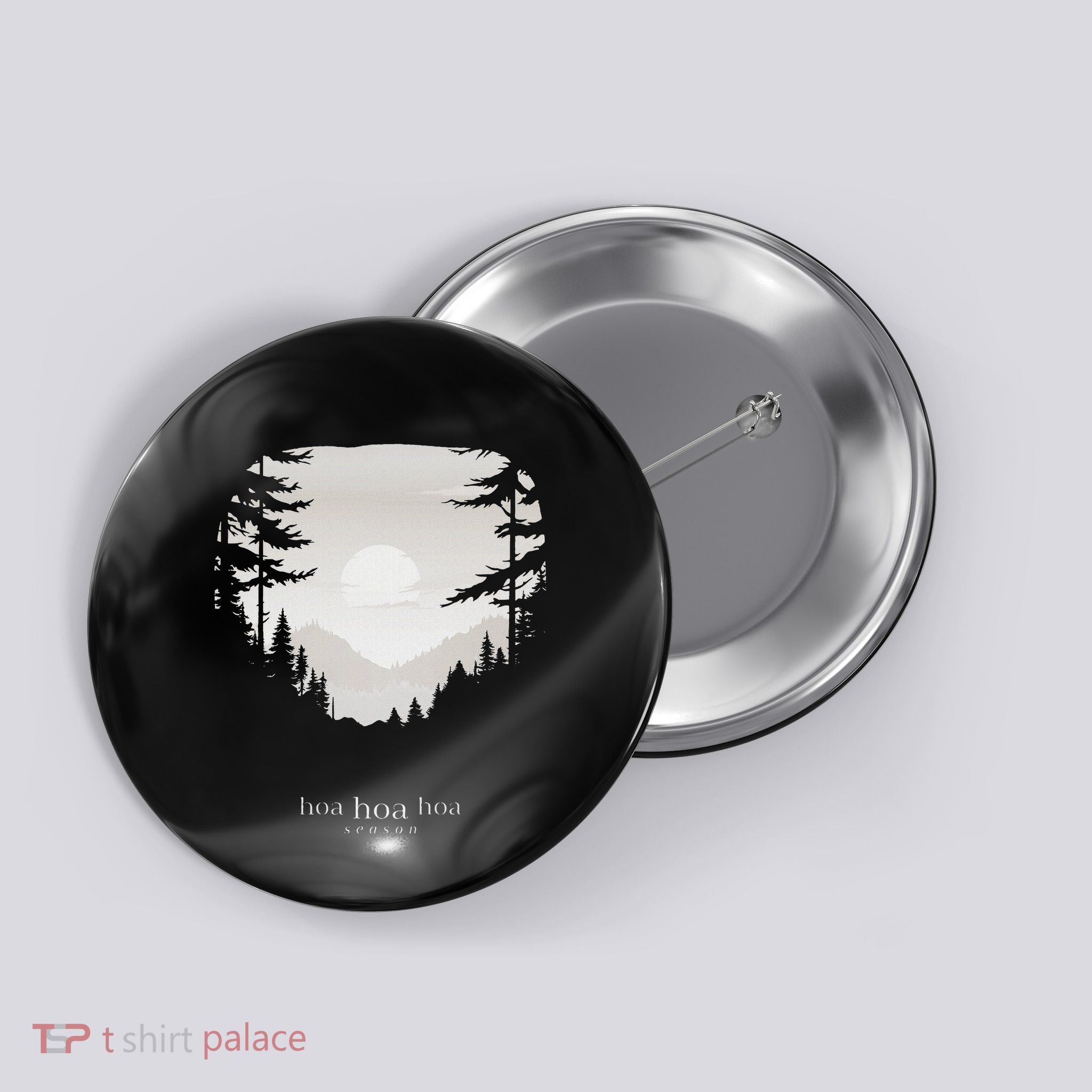 Hoa Season Autumn Fall Mist Trendy Graphic Button