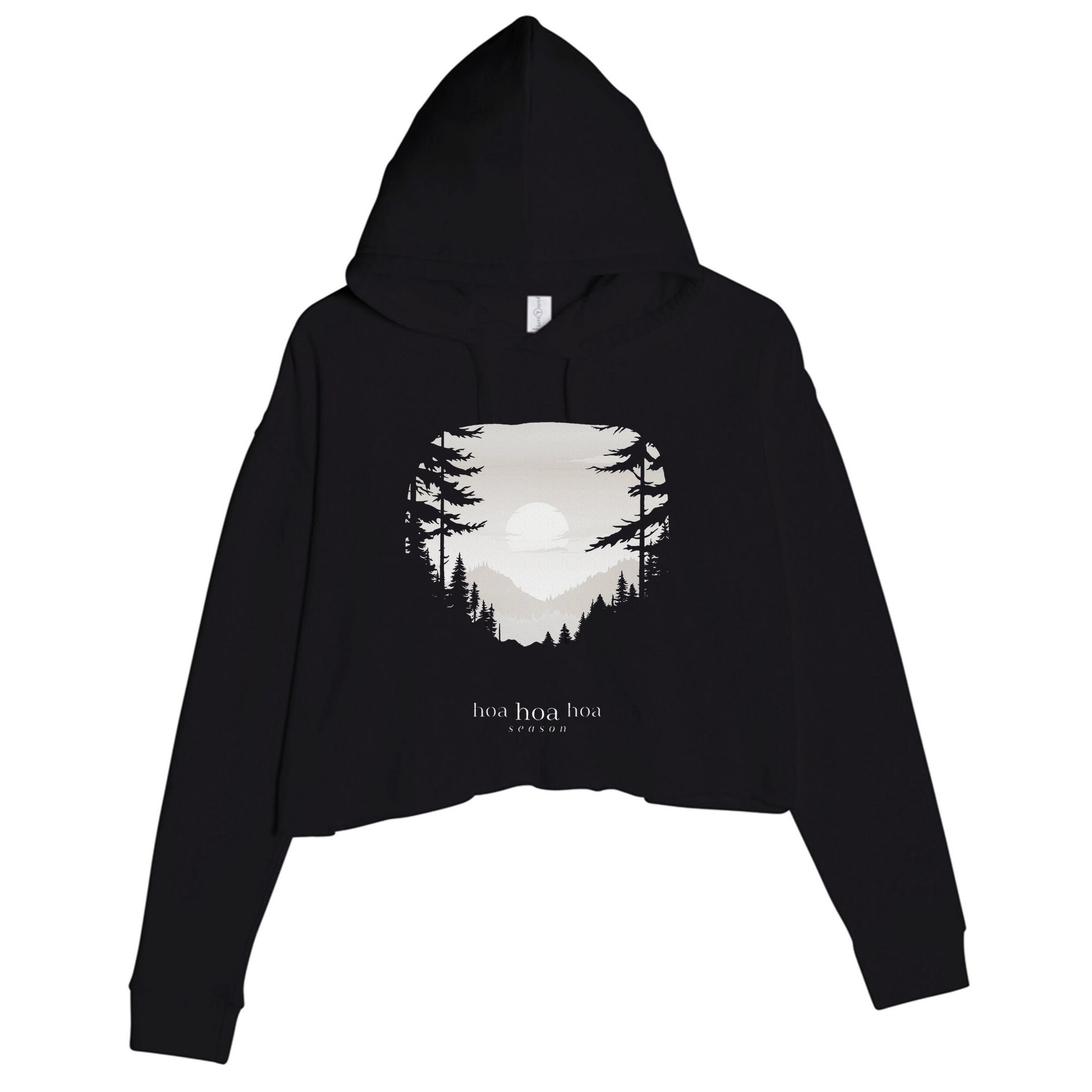 Hoa Season Autumn Fall Mist Trendy Graphic Crop Fleece Hoodie