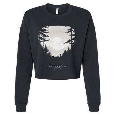 Hoa Season Autumn Fall Mist Trendy Graphic Cropped Pullover Crew
