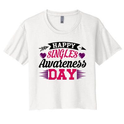 Happy Singles Awareness Day Women's Crop Top Tee