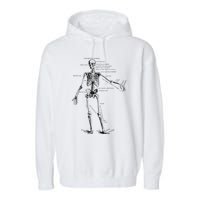 Human Skeleton Anatomy Drawing Diagram Garment-Dyed Fleece Hoodie