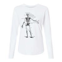 Human Skeleton Anatomy Drawing Diagram Womens Cotton Relaxed Long Sleeve T-Shirt