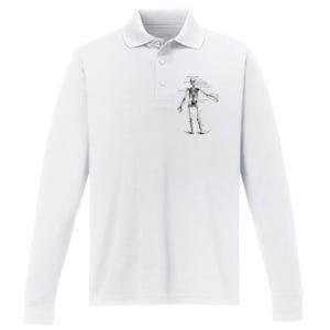 Human Skeleton Anatomy Drawing Diagram Performance Long Sleeve Polo