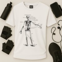 Human Skeleton Anatomy Drawing Diagram Cooling Performance Crew T-Shirt