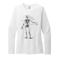 Human Skeleton Anatomy Drawing Diagram Womens CVC Long Sleeve Shirt