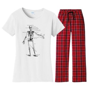 Human Skeleton Anatomy Drawing Diagram Women's Flannel Pajama Set