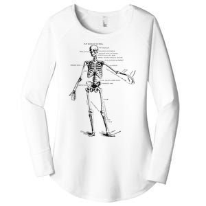 Human Skeleton Anatomy Drawing Diagram Women's Perfect Tri Tunic Long Sleeve Shirt