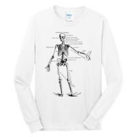 Human Skeleton Anatomy Drawing Diagram Tall Long Sleeve T-Shirt