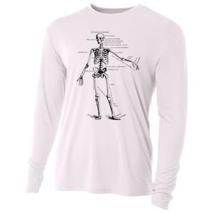 Human Skeleton Anatomy Drawing Diagram Cooling Performance Long Sleeve Crew