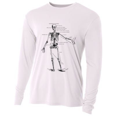 Human Skeleton Anatomy Drawing Diagram Cooling Performance Long Sleeve Crew