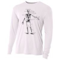 Human Skeleton Anatomy Drawing Diagram Cooling Performance Long Sleeve Crew