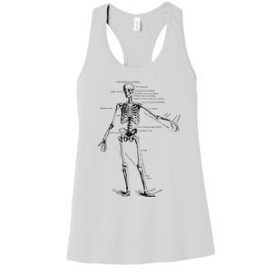 Human Skeleton Anatomy Drawing Diagram Women's Racerback Tank