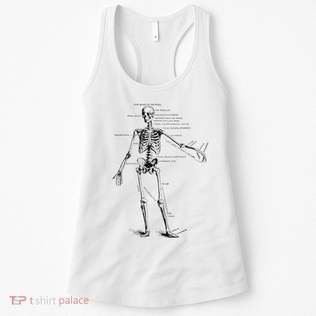 Human Skeleton Anatomy Drawing Diagram Womens Tank Top