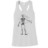 Human Skeleton Anatomy Drawing Diagram Women's Racerback Tank