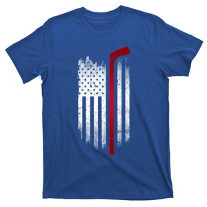 Hockey Stick American Flag Patriotic Ice Lover Hockey Player Gift T-Shirt