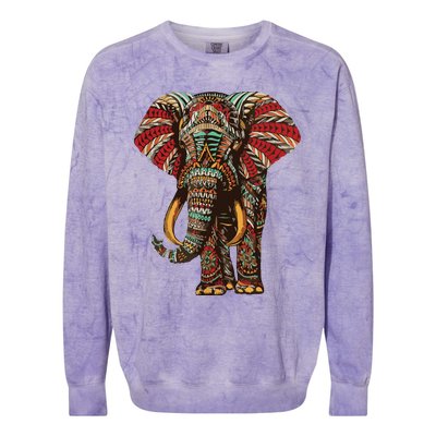 Henna Stylish Artistic Save The Elephants | Wildlife Colorblast Crewneck Sweatshirt