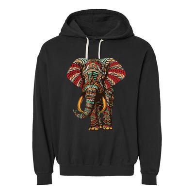 Henna Stylish Artistic Save The Elephants | Wildlife Garment-Dyed Fleece Hoodie