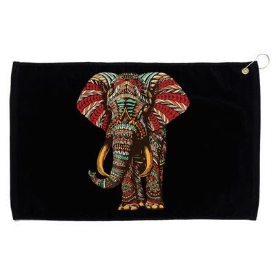 Henna Stylish Artistic Save The Elephants | Wildlife Grommeted Golf Towel