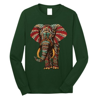 Henna Stylish Artistic Save The Elephants | Wildlife Long Sleeve Shirt