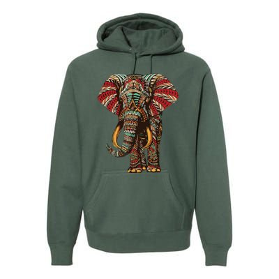 Henna Stylish Artistic Save The Elephants | Wildlife Premium Hoodie