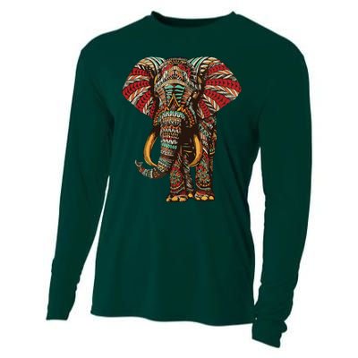 Henna Stylish Artistic Save The Elephants | Wildlife Cooling Performance Long Sleeve Crew