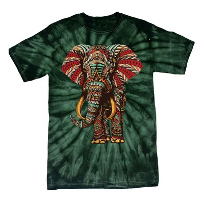 Henna Stylish Artistic Save The Elephants | Wildlife Tie-Dye T-Shirt